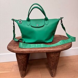 Longchamp Le Pliage Leather Crossbody Tote